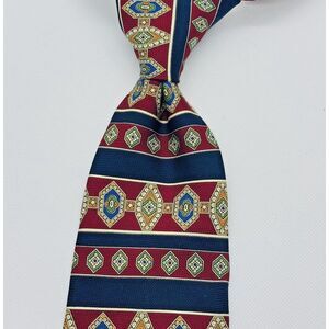 Tommy Hilfiger VTG Silk Tie Men‎ Red Blue Green 59L/4W